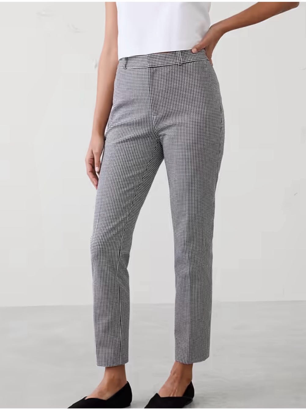 Banana Republic Black & White Houndstooth Slim Ankle Pants